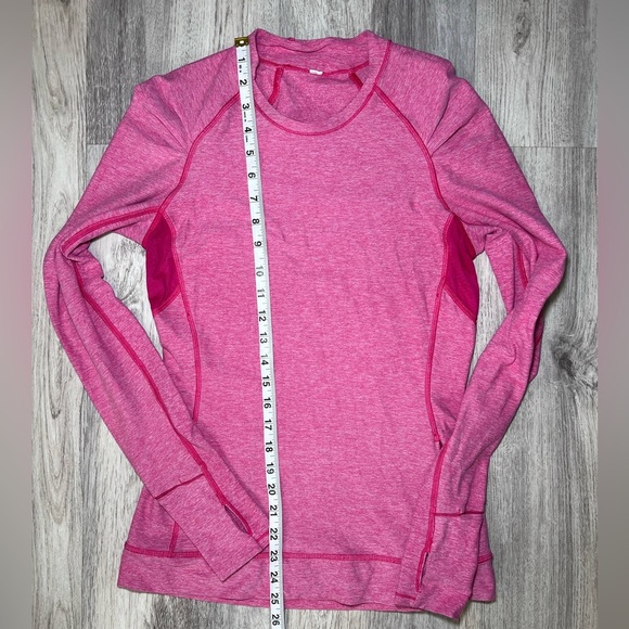 Lululemon Think Fast Long Sleeve Heathered Pink Size 6 - Picture 7 of 8